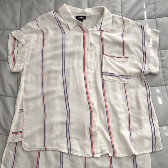 blue and pink striped button up shirt - Picture 1 of 1